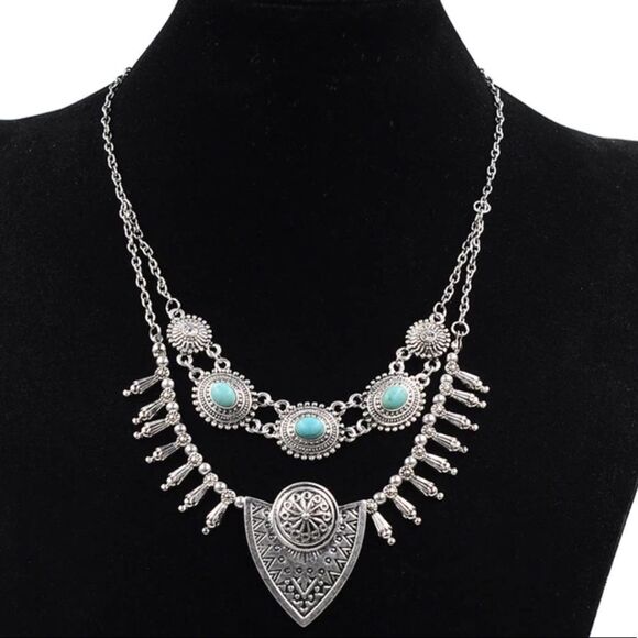 Bohemian Gypsy Tribal Silver Head Turning Necklace - Picture 2 of 8